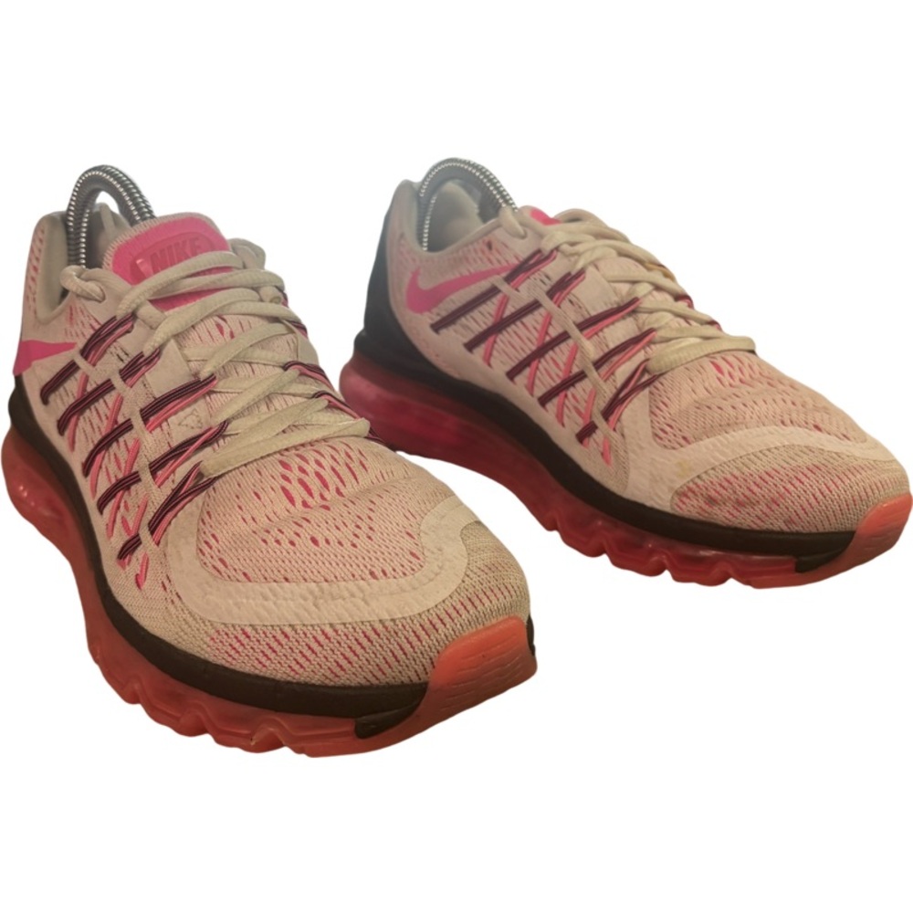 Nike Air Max Sneakers White Pink Pow Black 2015 Running Shoes - Size 7 - Picture 3 of 8